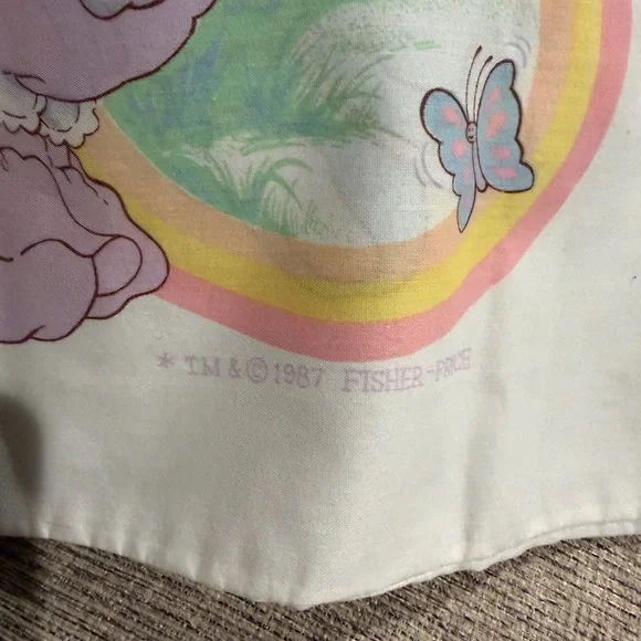 Vintage 1987 Puffalumps Twin Sheet Set Fisher Price Pastel 80s Bedding - Picture 3 of 7